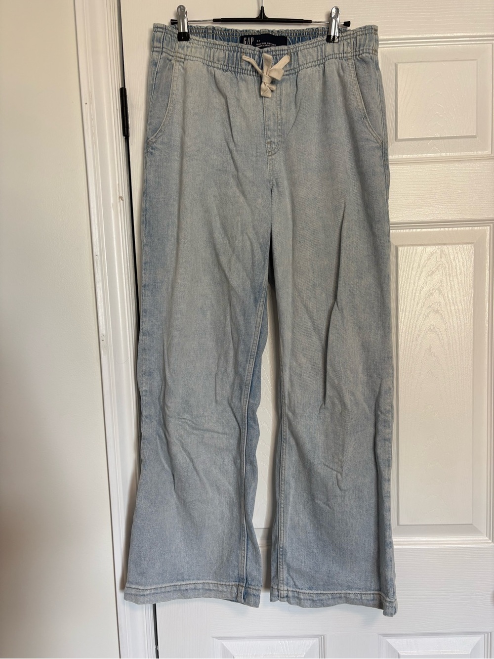 GAP Light Wash Wide Leg Drawstring Jeans